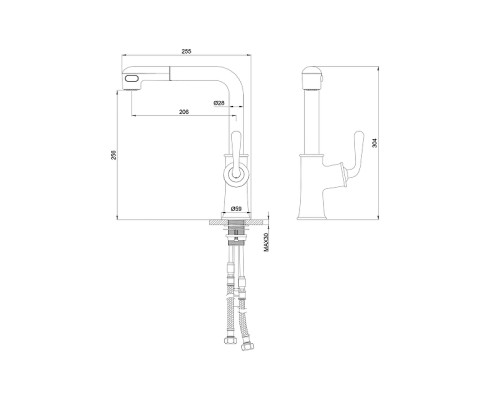 Смеситель для кухни Wonzon & Woghand WW-88439008A-CR цвет Хром