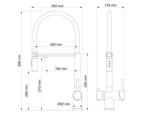 Смеситель для кухни Wonzon & Woghand WW-88458009-BGM цвет Темный графит