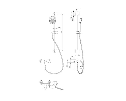 Смеситель для душа Wonzon & Woghand WW-AE3103-BGG цвет Темный графит