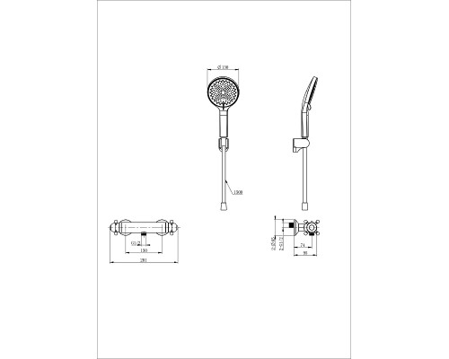 Смеситель для душа Wonzon & Woghand WW-B2048-A-BGG с термостатом цвет Темный графит