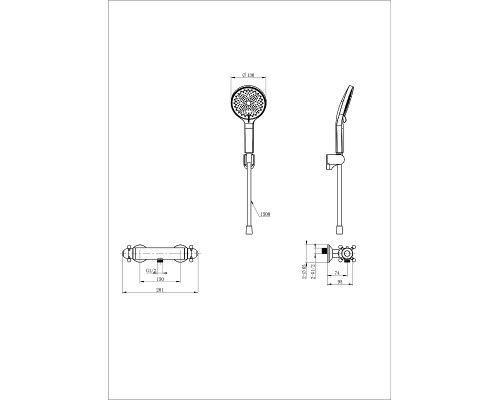 Смеситель для душа Wonzon & Woghand WW-B2048-A-MB с термостатом цвет Черный матовый