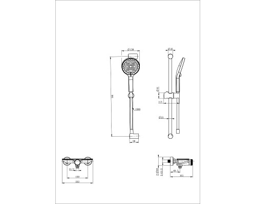 Смеситель для душа Wonzon & Woghand WW-B2052-A-BGG с термостатом цвет Темный графит