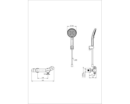 Смеситель для душа Wonzon & Woghand WW-B2057-A-BG с термостатом цвет Темный графит