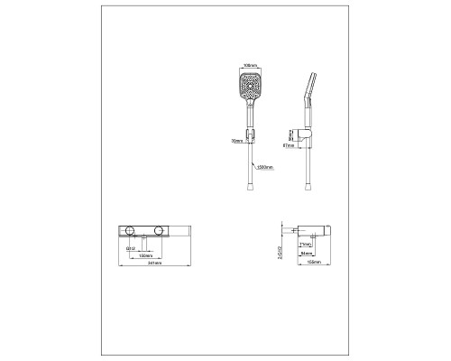 Смеситель для ванны Wonzon & Woghand WW-B2551-BG с термостатом цвет Брашированное золото