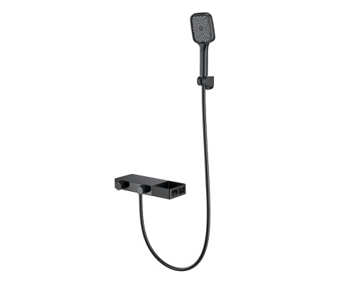 Смеситель для ванны Wonzon & Woghand WW-B2551-MB с термостатом цвет Черный матовый