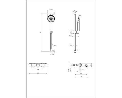Смеситель для ванны Wonzon & Woghand WW-C2006-A-BGG с термостатом цвет Темный графит
