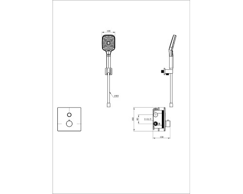 Смеситель для душа Wonzon & Woghand WW-D1017-B-MB с термостатом цвет Черный матовый