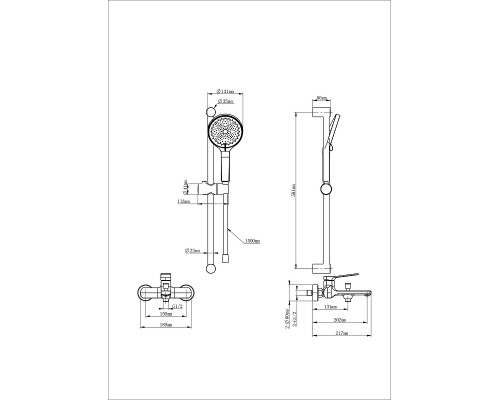 Смеситель для ванны Wonzon & Woghand WW-C2036-MB цвет Черный матовый