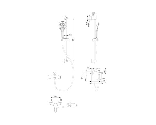 Смеситель для ванны Wonzon & Woghand WW-C2501-BG цвет Брашированное золото