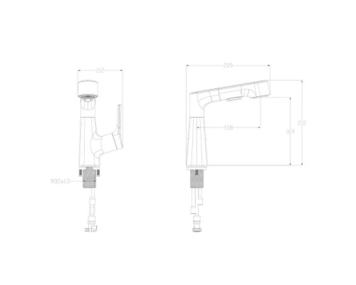 Смеситель для раковины Wonzon & Woghand WW-121B108-MB цвет Черный матовый