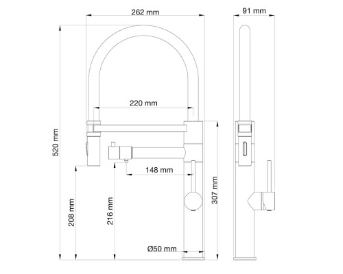 Смеситель для кухни Wonzon & Woghand WW-88458007-BN цвет Брашированный никель