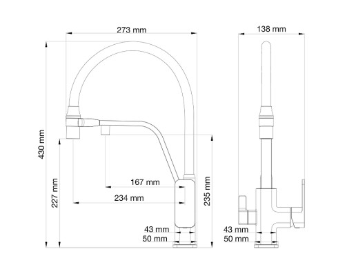 Смеситель для кухни Wonzon & Woghand WW-88458013-BG(MW) цвет Брашированное золото