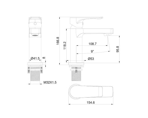 Смеситель для раковины Wonzon & Woghand WW-A40222-MB цвет Черный матовый