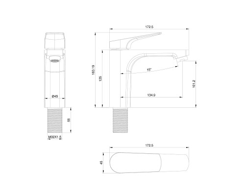 Смеситель для раковины Wonzon & Woghand WW-A40492-BG цвет Брашированное золото