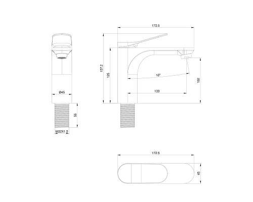 Смеситель для раковины Wonzon & Woghand WW-A40482-BG цвет Брашированное золото