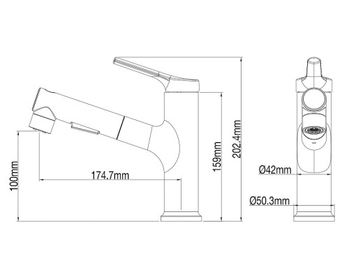 Смеситель для раковины Wonzon & Woghand WW-A40862-BG цвет Брашированное золото