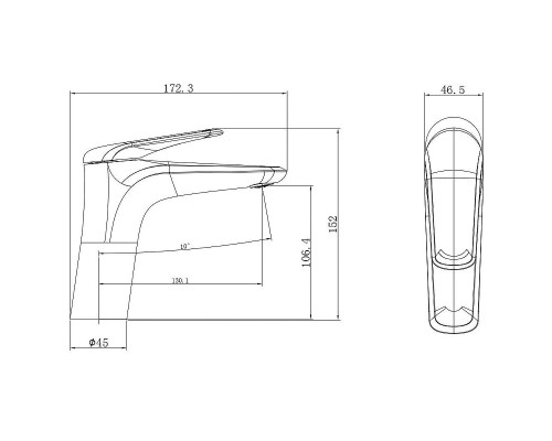 Смеситель для раковины Wonzon & Woghand WW-A41222-BG цвет Брашированное золото