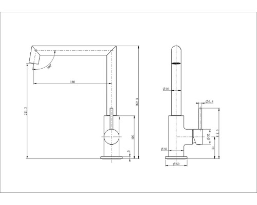 Смеситель для кухни Wonzon & Woghand WW-L1005-BG цвет Брашированное золото