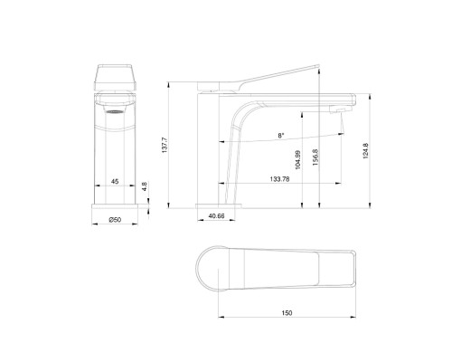 Смеситель для раковины Wonzon & Woghand WW-XH-012-BG цвет Брашированное золото