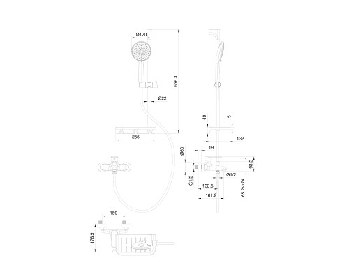 Смеситель для ванны Wonzon & Woghand Alfa WW-AE3201-MB цвет Черный матовый