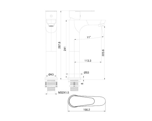 Смеситель для раковины Wonzon & Woghand Alfa WW-A40232-CR цвет Хром