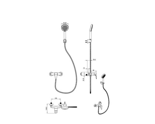 Смеситель для душа Wonzon & Woghand Alfa WW-AE3102-MB цвет Черный матовый