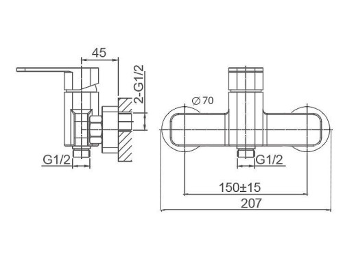 Смеситель для душа Wonzon & Woghand Arnie WW-694101-CR цвет Хром