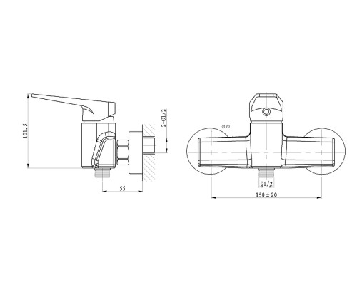 Смеситель для душа Wonzon & Woghand Athens WW-084101-CR цвет Хром
