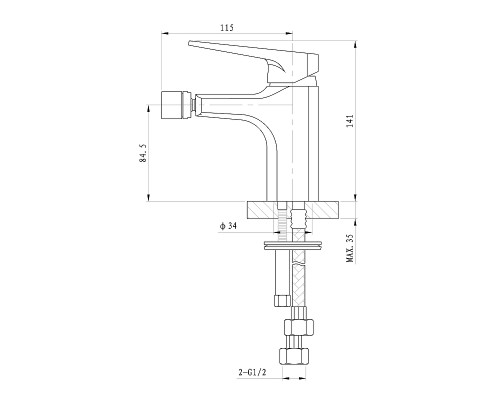 Смеситель для биде Wonzon & Woghand Athens WW-085001-CR цвет Хром