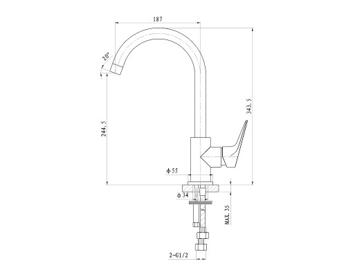 Смеситель для кухни Wonzon & Woghand Balance WW-052101-CR цвет Хром