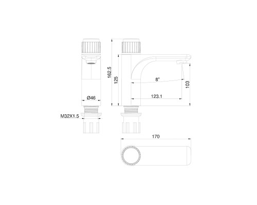 Смеситель для раковины Wonzon & Woghand Click WW-A40412-MW цвет Белый матовый