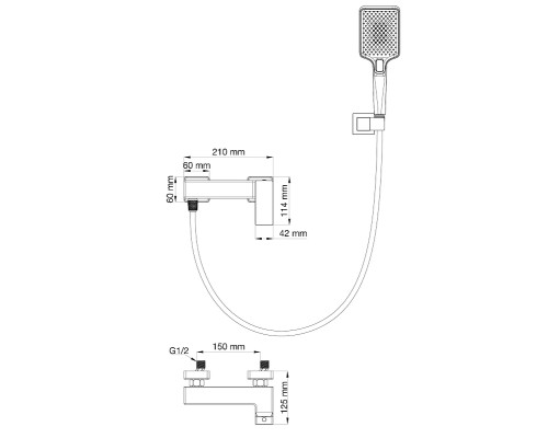 Смеситель для душа Wonzon & Woghand Cube 2.0 WW-88048068-BG цвет Брашированное золото