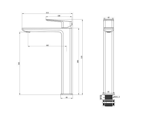 Смеситель для раковины Wonzon & Woghand Diamond WW-88239011-CR цвет Хром
