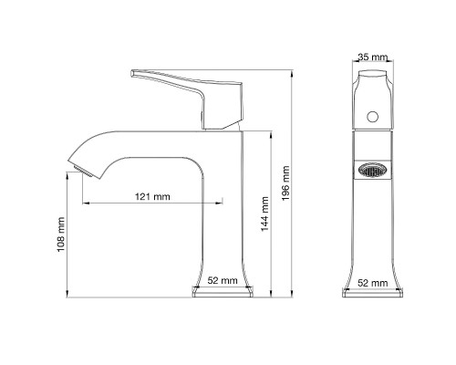 Смеситель для раковины Wonzon & Woghand Flex WW-88018072-MB цвет Черный матовый