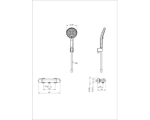 Смеситель для душа Wonzon & Woghand Inn WW-B2003-A-BG с термостатом цвет Брашированное золото