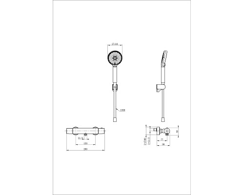 Смеситель для душа Wonzon & Woghand Inn WW-B2029-A-BG с термостатом цвет Брашированное золото