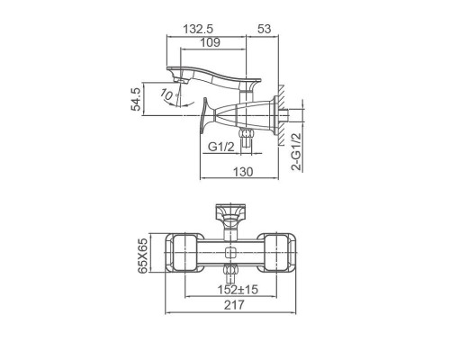 Смеситель для ванны Wonzon & Woghand Shakespeare WW-653101-CR цвет Хром