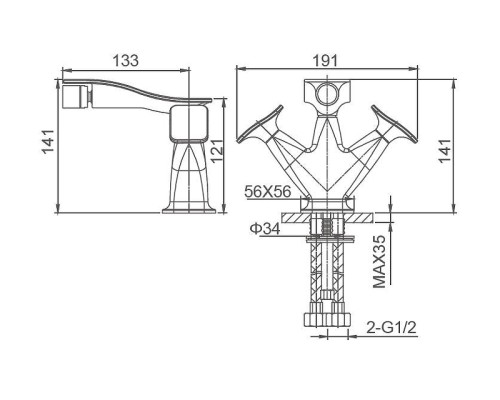 Смеситель для биде Wonzon & Woghand Shakespeare WW-655001-DG цвет Темное золото