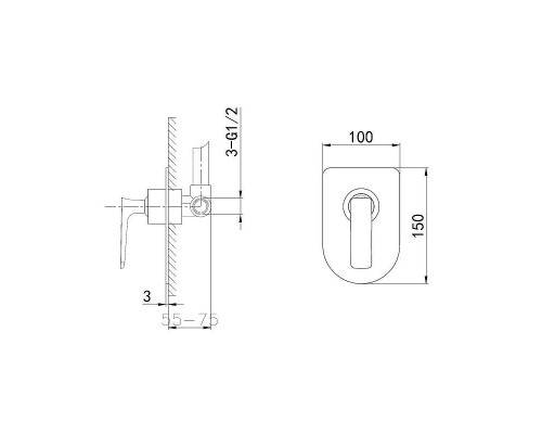 Смеситель для душа Wonzon & Woghand Shark WW-484700-CR цвет Хром