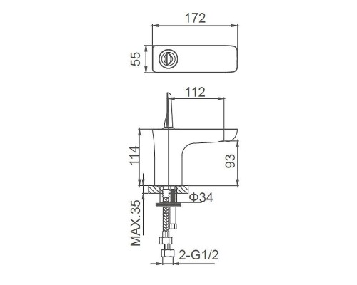 Смеситель для раковины Wonzon & Woghand Shark WW-48B1101-CR цвет Хром
