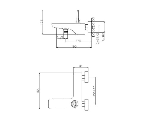 Смеситель для ванны Wonzon & Woghand Shark WW-48B3101-CR цвет Хром