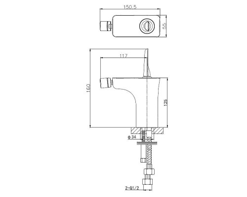 Смеситель для биде Wonzon & Woghand Shark WW-48B5001-CR цвет Хром