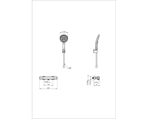 Смеситель для душа Wonzon & Woghand Stay WW-B2016-A-BGG с термостатом цвет Темный графит