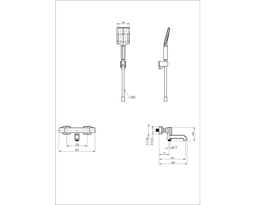 Смеситель для ванны Wonzon & Woghand Stay WW-B2026-A1-CR с термостатом цвет Хром