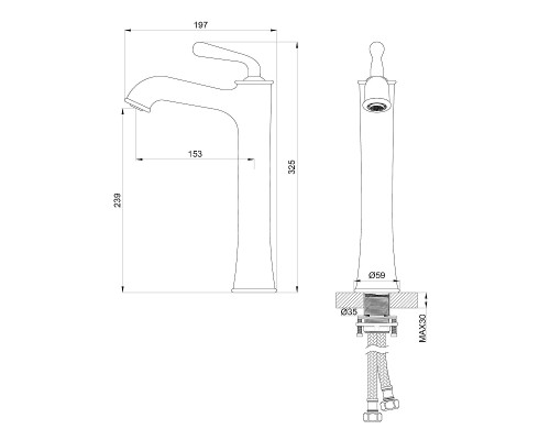 Смеситель для раковины Wonzon & Woghand Steam WW-88239008-BG цвет Брашированное золото