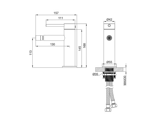 Смеситель для биде Wonzon & Woghand Stick WW-88339017-MW цвет Белый матовый