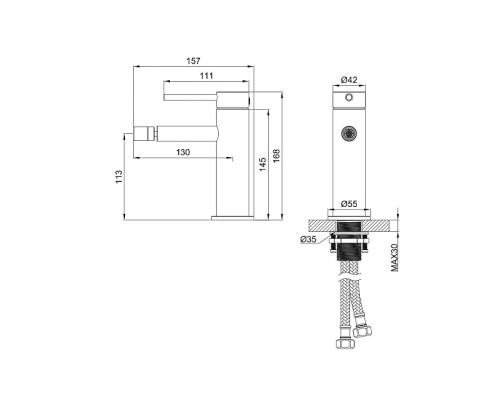 Смеситель для биде Wonzon & Woghand Stick WW-88339017-BG цвет Брашированное золото