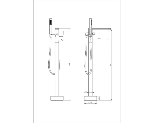 Смеситель для ванны Wonzon & Woghand Stick WW-88649901-MB цвет Черный матовый