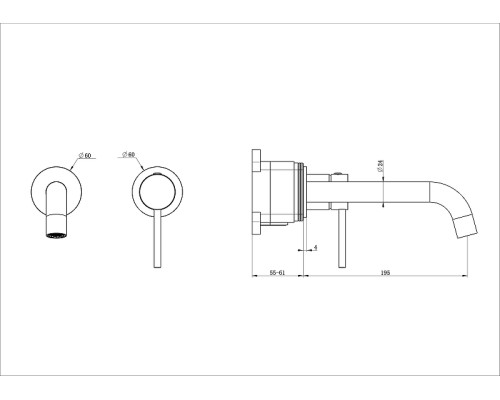 Смеситель для раковины Wonzon & Woghand Stick WW-88869017-BGM цвет Темный графит