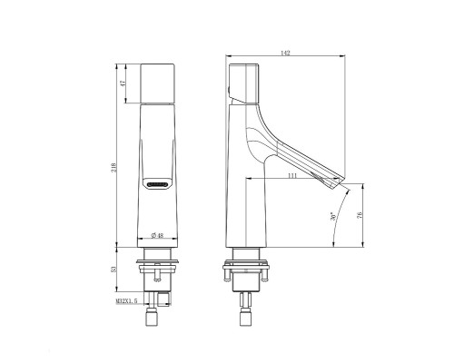Смеситель для раковины Wonzon & Woghand The One WW-H010-BGG цвет Темный графит